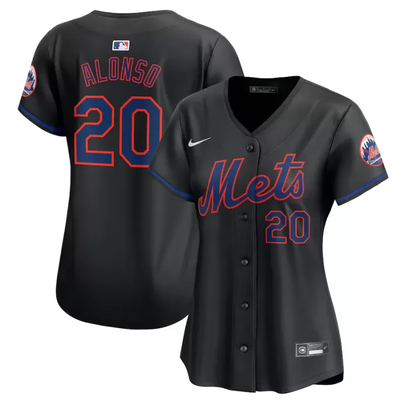 Women's New York Mets Pete Alonso Nike Black Alternate Limited Player Jersey Women's New York Mets Pete Alonso Nike Black Alternate Limited Player Jersey