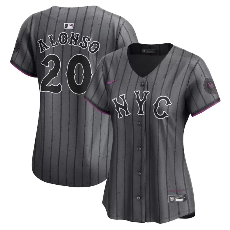 Women's New York Mets Pete Alonso Nike Graphite 2024 City Connect Limited Player Jersey Women's New York Mets Pete Alonso Nike Graphite 2024 City Connect Limited Player Jersey