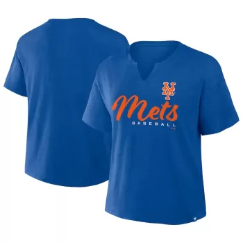Women's New York Mets Profile Royal Plus Size Wordmark Notch Neck T-Shirt Women's New York Mets Profile Royal Plus Size Wordmark Notch Neck T-Shirt