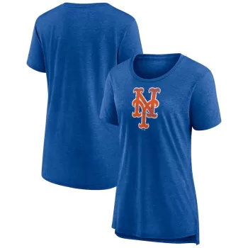Women's New York Mets Royal Weathered Official Logo Tri-Blend T-Shirt Women's New York Mets Royal Weathered Official Logo Tri-Blend T-Shirt