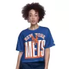 Women's New York Mets Starter Royal Play the Ball Boxy Cropped T-Shirt