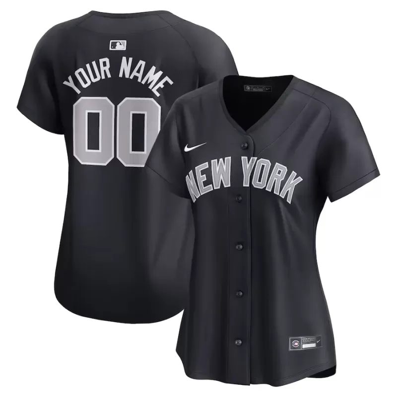 Women's New York Yankees Nike Navy Alternate Limited Custom Jersey Women's New York Yankees Nike Navy Alternate Limited Custom Jersey