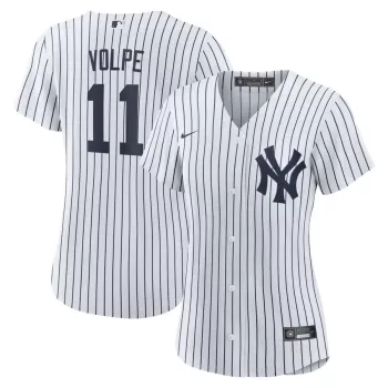 Women's New York Yankees Anthony Volpe Nike White Home Replica Player Jersey Women's New York Yankees Anthony Volpe Nike White Home Replica Player Jersey