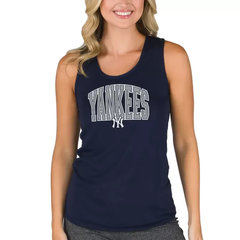 Women's New York Yankees Concepts Sport Navy Marathon Racerback Tank Top Women's New York Yankees Concepts Sport Navy Marathon Racerback Tank Top