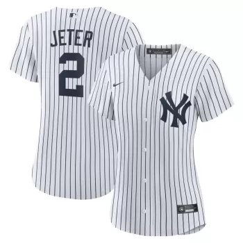 Women's New York Yankees Derek Jeter Nike White/Navy Home Replica Player Name Jersey Women's New York Yankees Derek Jeter Nike White/Navy Home Replica Player Name Jersey