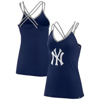 Women's New York Yankees Fanatics Navy Barrel It Up Cross Back V-Neck Tank Top Women's New York Yankees Fanatics Navy Barrel It Up Cross Back V-Neck Tank Top