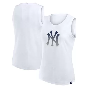 Women's New York Yankees Fanatics White Activate Slub Tank Top Women's New York Yankees Fanatics White Activate Slub Tank Top