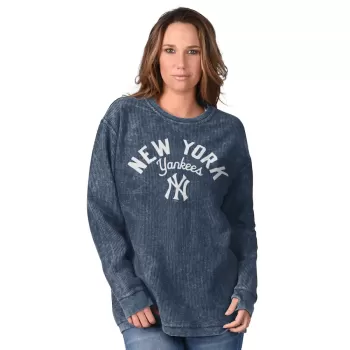 Women's New York Yankees G-III 4Her by Carl Banks Navy Comfy Cord Pullover Sweatshirt Women's New York Yankees G-III 4Her by Carl Banks Navy Comfy Cord Pullover Sweatshirt