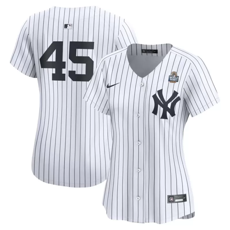 Women's New York Yankees Gerrit Cole Nike White 2024 World Series Limited Player Jersey Women's New York Yankees Gerrit Cole Nike White 2024 World Series Limited Player Jersey
