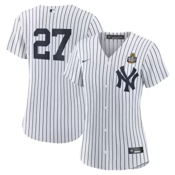 Women's New York Yankees Giancarlo Stanton Nike White 2024 World Series Home Replica Player Jersey Women's New York Yankees Giancarlo Stanton Nike White 2024 World Series Home Replica Player Jersey