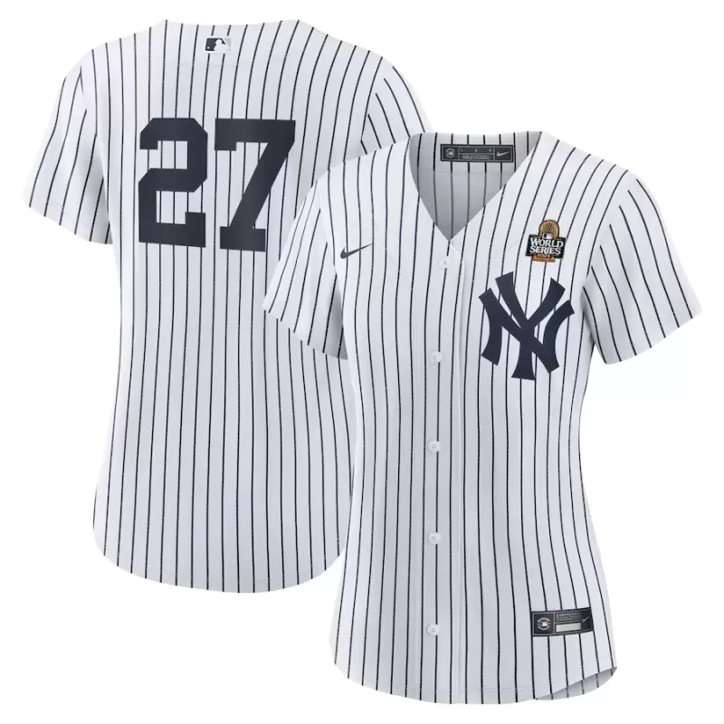 Women's New York Yankees Giancarlo Stanton Nike White 2024 World Series Home Replica Player Jersey Women's New York Yankees Giancarlo Stanton Nike White 2024 World Series Home Replica Player Jersey