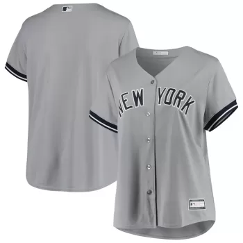 Women's New York Yankees Gray Plus Size Road Replica Team Jersey Women's New York Yankees Gray Plus Size Road Replica Team Jersey