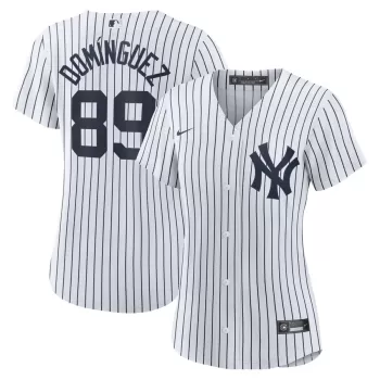 Women's New York Yankees Jasson Dominguez Nike White Home Official Replica Player Jersey Women's New York Yankees Jasson Dominguez Nike White Home Official Replica Player Jersey