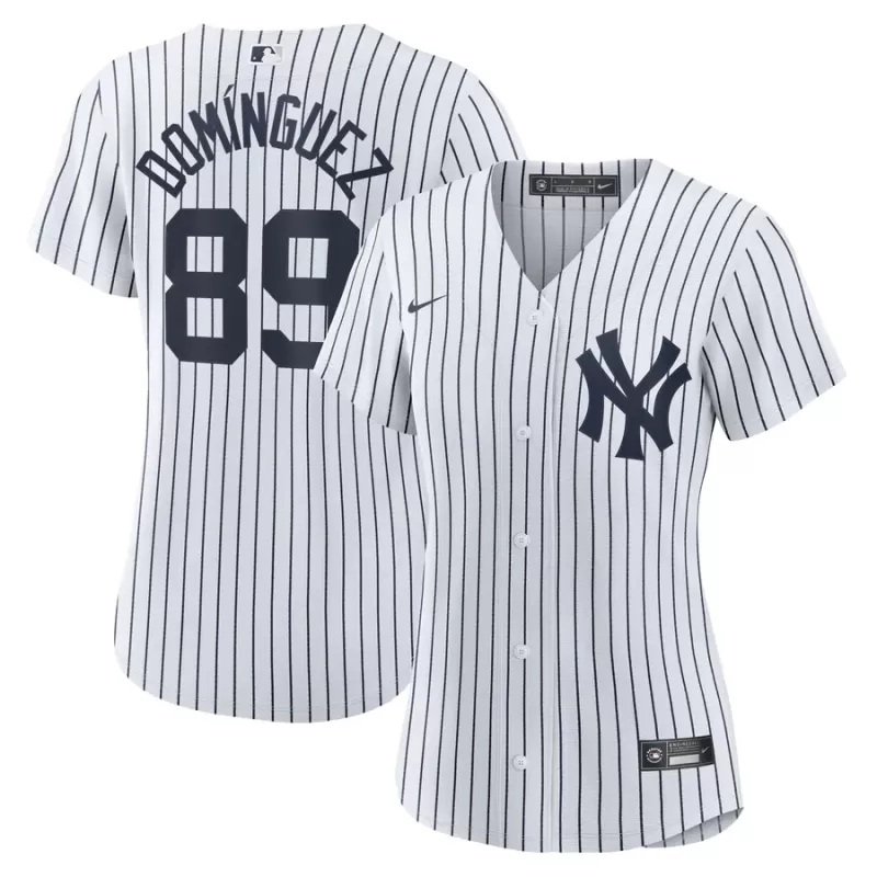 Women's New York Yankees Jasson Dominguez Nike White Home Official Replica Player Jersey Women's New York Yankees Jasson Dominguez Nike White Home Official Replica Player Jersey