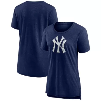 Women's New York Yankees Navy Weathered Official Logo Tri-Blend T-Shirt Women's New York Yankees Navy Weathered Official Logo Tri-Blend T-Shirt