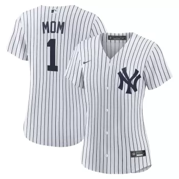 Women's New York Yankees Nike White #1 Mom Home Replica Jersey