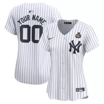 Women's New York Yankees Nike White 2024 World Series Home Custom Limited Jersey Women's New York Yankees Nike White 2024 World Series Home Custom Limited Jersey
