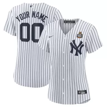 Women's New York Yankees Nike White 2024 World Series Home Replica Custom Jersey Women's New York Yankees Nike White 2024 World Series Home Replica Custom Jersey