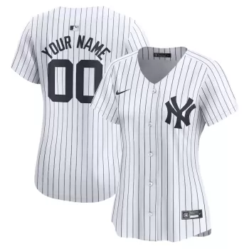 Women's New York Yankees Nike White Home Limited Custom Jersey Women's New York Yankees Nike White Home Limited Custom Jersey