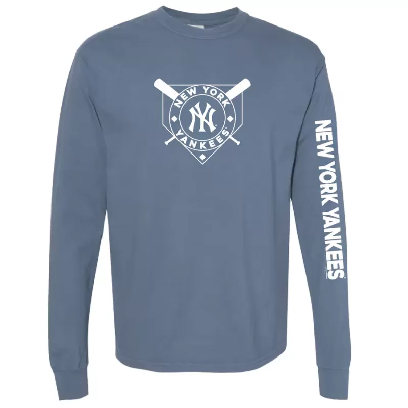 Women's New York Yankees Soft as a Grape Navy Pigment Dye Long Sleeve T-Shirt Women's New York Yankees Soft as a Grape Navy Pigment Dye Long Sleeve T-Shirt