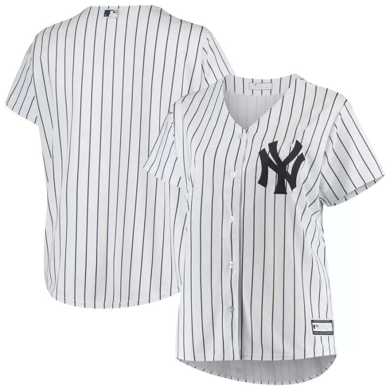 Women's New York Yankees White Plus Size Sanitized Replica Team Jersey Women's New York Yankees White Plus Size Sanitized Replica Team Jersey