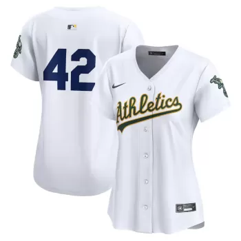 Women's Oakland Athletics Nike White 2024 Jackie Robinson Day Home Limited Jersey Women's Oakland Athletics Nike White 2024 Jackie Robinson Day Home Limited Jersey