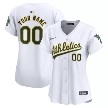 Women's Oakland Athletics Nike White Home Limited Custom Jersey Women's Oakland Athletics Nike White Home Limited Custom Jersey