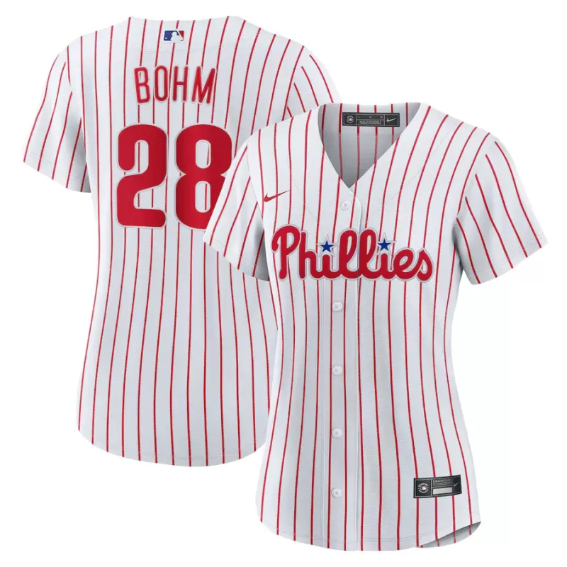 Women's Philadelphia Phillies Alec Bohm Nike White Home Replica Jersey Women's Philadelphia Phillies Alec Bohm Nike White Home Replica Jersey