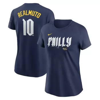 Women's Philadelphia Phillies J.T. Realmuto Nike Navy 2024 City Connect Fuse Player Name & Number T-Shirt