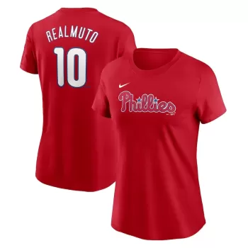 Women's Philadelphia Phillies J.T. Realmuto Nike Red Fuse Name & Number T-Shirt