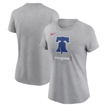 Women's Philadelphia Phillies Nike Heather Gray 2024 MLB Postseason Authentic Collection T-Shirt