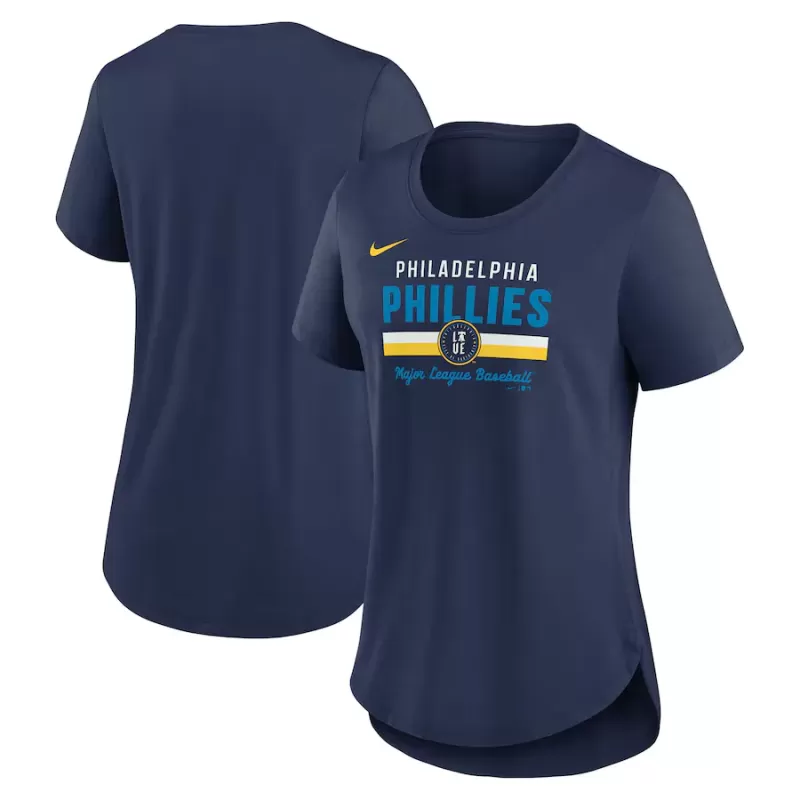 Women's Philadelphia Phillies Nike Navy City Connect Lockup Tri-Blend T-Shirt Women's Philadelphia Phillies Nike Navy City Connect Lockup Tri-Blend T-Shirt