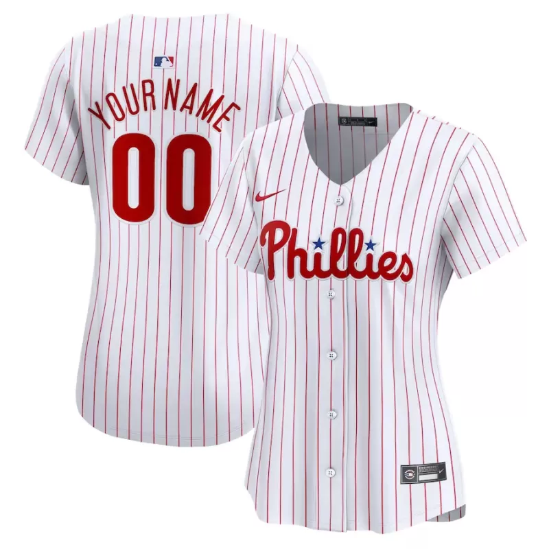 Women's Philadelphia Phillies Nike White Home Limited Custom Jersey