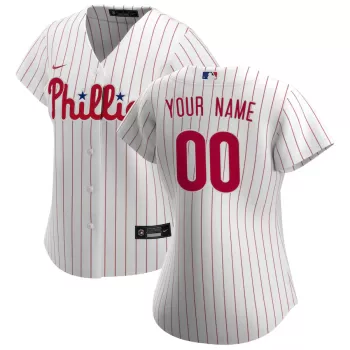 Women's Philadelphia Phillies Nike White Home Replica Custom Jersey Women's Philadelphia Phillies Nike White Home Replica Custom Jersey