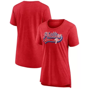 Women's Philadelphia Phillies Red League Leader Tri-Blend T-Shirt