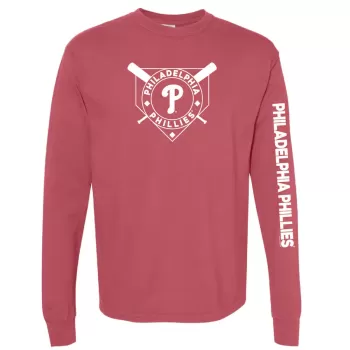 Women's Philadelphia Phillies Soft as a Grape Red Pigment Dye Long Sleeve T-Shirt