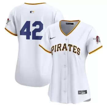 Women's Pittsburgh Pirates Nike White 2024 Jackie Robinson Day Home Limited Jersey Women's Pittsburgh Pirates Nike White 2024 Jackie Robinson Day Home Limited Jersey