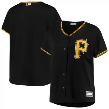 Women's Pittsburgh Pirates Black Plus Size Alternate Replica Team Jersey Women's Pittsburgh Pirates Black Plus Size Alternate Replica Team Jersey