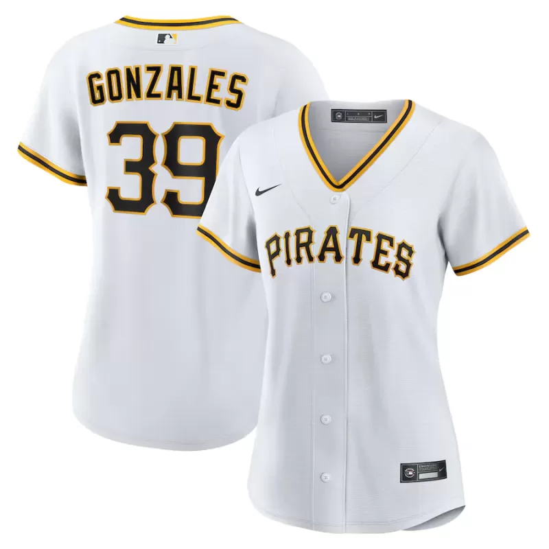 Women's Pittsburgh Pirates Nick Gonzales Nike White Home Replica Jersey Women's Pittsburgh Pirates Nick Gonzales Nike White Home Replica Jersey