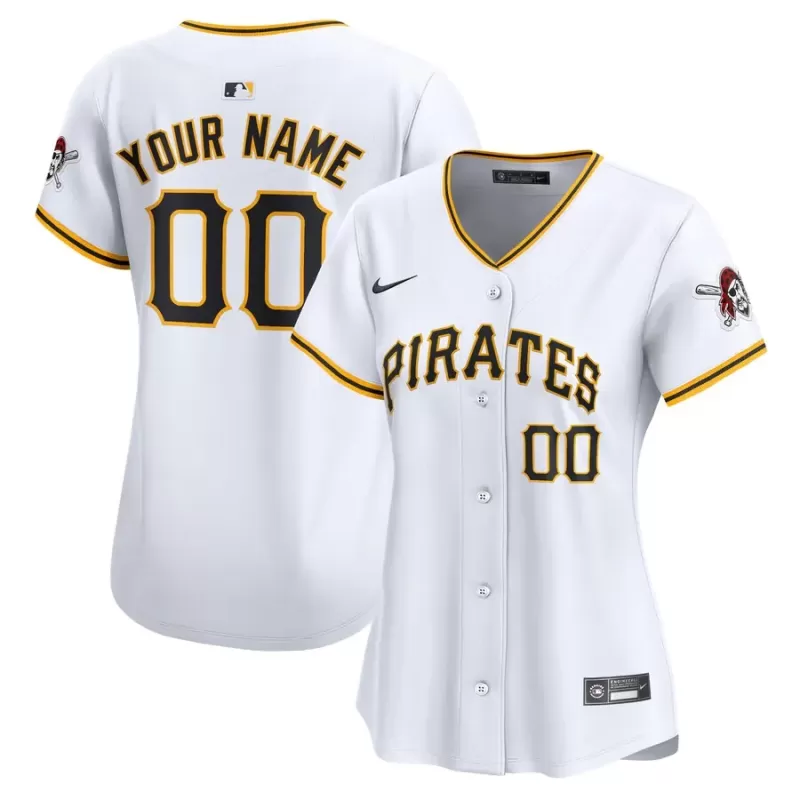 Women's Pittsburgh Pirates Nike White Home Limited Custom Jersey Women's Pittsburgh Pirates Nike White Home Limited Custom Jersey