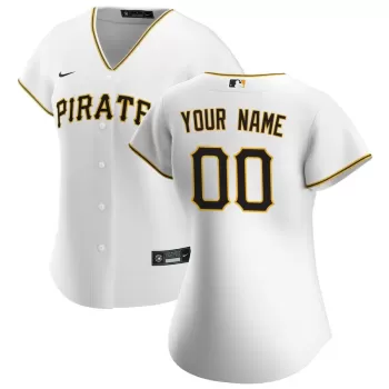 Women's Pittsburgh Pirates Nike White Home Replica Custom Jersey Women's Pittsburgh Pirates Nike White Home Replica Custom Jersey