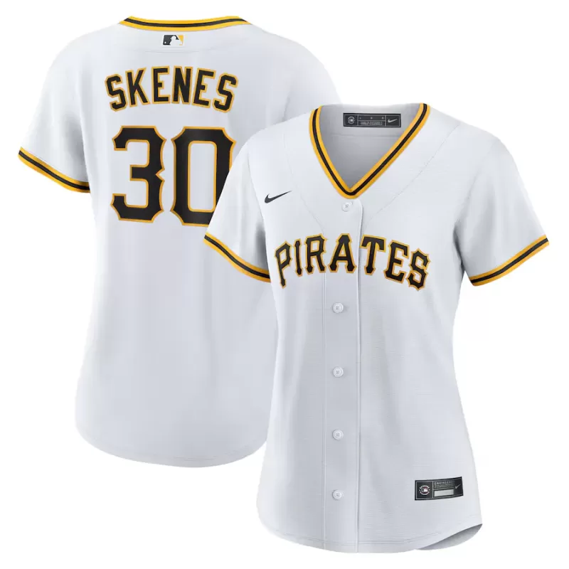 Women's Pittsburgh Pirates Paul Skenes Nike White Home Replica Player Jersey Women's Pittsburgh Pirates Paul Skenes Nike White Home Replica Player Jersey