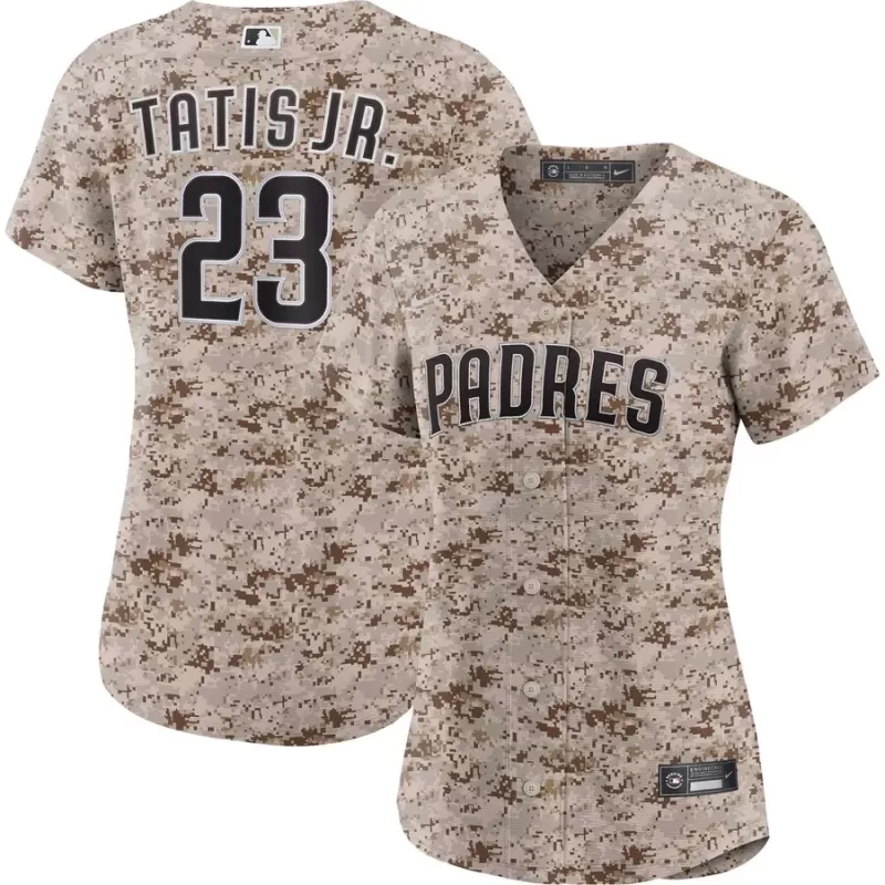 Women's San Diego Padres Fernando Tatis Jr. Nike Camo USMC Alternate Replica Player Jersey Women's San Diego Padres Fernando Tatis Jr. Nike Camo USMC Alternate Replica Player Jersey