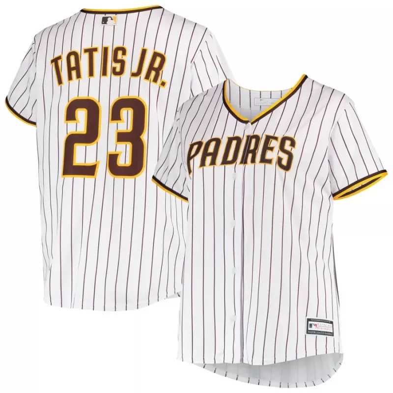 Women's San Diego Padres Fernando Tatis Jr. White Plus Size Replica Player Jersey Women's San Diego Padres Fernando Tatis Jr. White Plus Size Replica Player Jersey