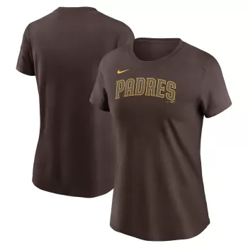 Women's San Diego Padres Nike Brown Fuse Wordmark T-Shirt Women's San Diego Padres Nike Brown Fuse Wordmark T-Shirt