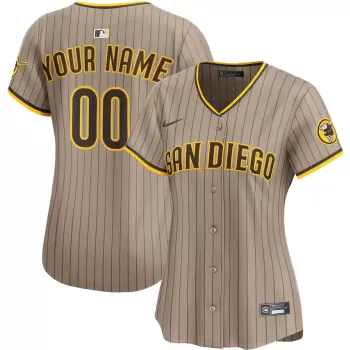 Women's San Diego Padres Nike Sand Alternate Limited Custom Jersey Women's San Diego Padres Nike Sand Alternate Limited Custom Jersey