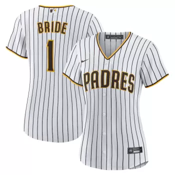 Women's San Diego Padres Nike White #1 Bride Home Replica Jersey Women's San Diego Padres Nike White #1 Bride Home Replica Jersey