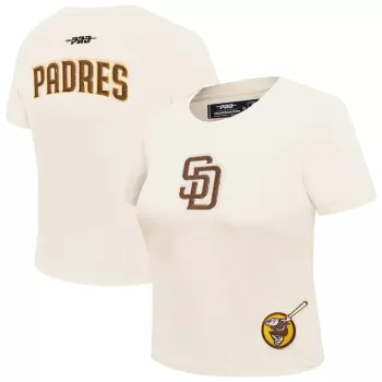 Women's San Diego Padres Pro Standard Cream Game Day Classics Baby Doll Cropped T-Shirt