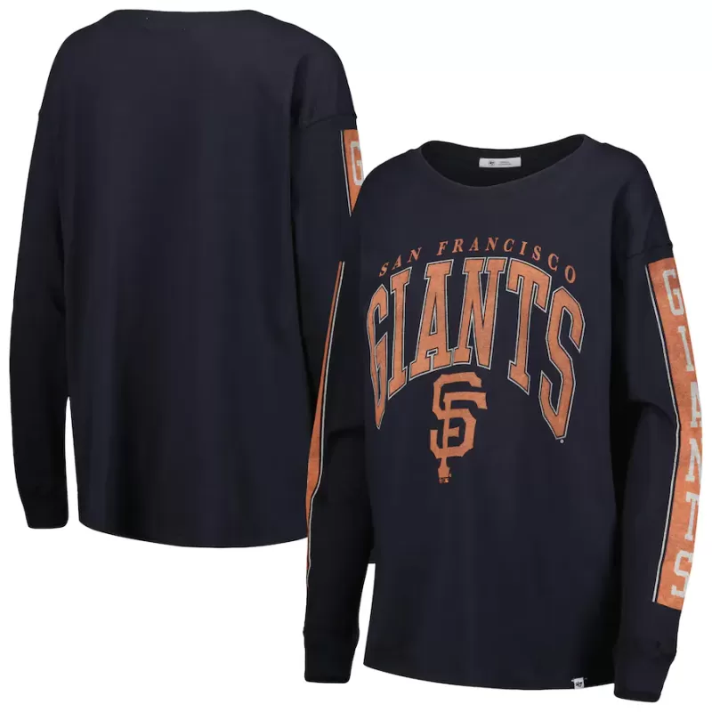 Women's San Francisco Giants '47 Black Statement Long Sleeve T-Shirt Women's San Francisco Giants '47 Black Statement Long Sleeve T-Shirt