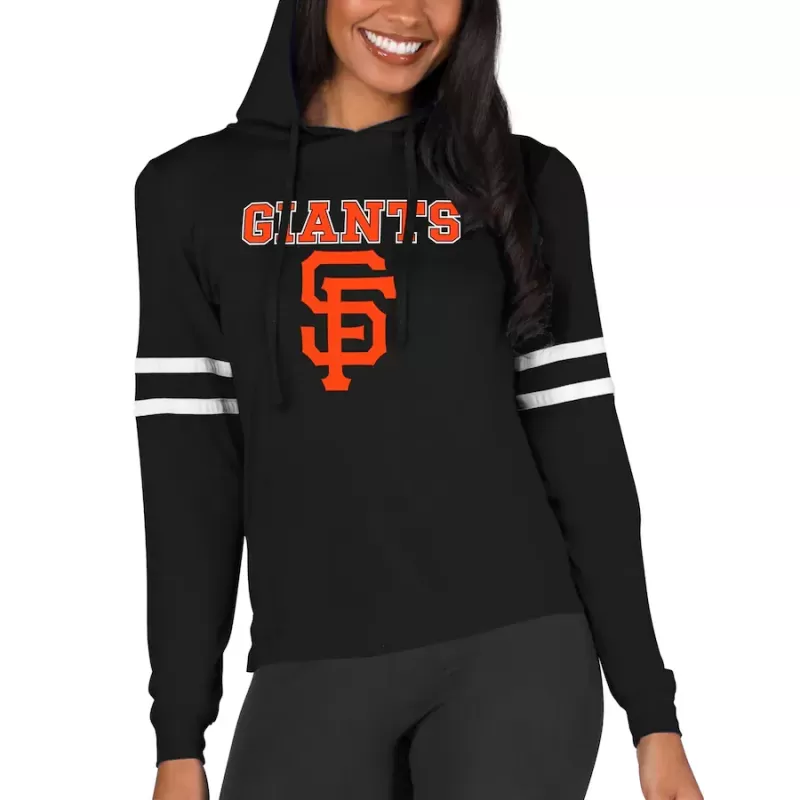 Women's San Francisco Giants Concepts Sport Black Marathon Lightweight Lounge Pullover Hoodie Women's San Francisco Giants Concepts Sport Black Marathon Lightweight Lounge Pullover Hoodie